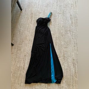 Black Dress with Multicolored Crystels